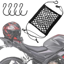 Upgrade Cargo Net for Motorcycle Helmet Storage, 10"X11" High-Elastic Double ...