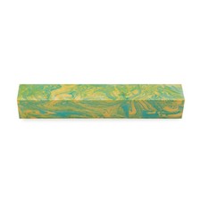 WOODRIVER Polyag Yellow and Green Pen Blank - 3/4" x 3/4" x 5"