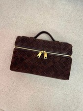 Bottega Veneta Bang Bang Intrecciato Scamosciato Vanity Case Borsa Ambra Oro Hardware