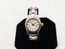 $10,000 ROLEX Oyster Perpetual 14k Yellow Gold SS WHITE DIAL Ladies Watch WTY