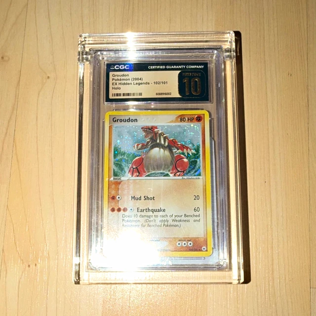 Pokemon Groudon 102/101 Holo Secret Rare EX Hidden Legends CGC 10 PRISTINE POP29