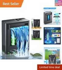 Turtle Tank Filter w/ U-V Light for Large 40-150 Gal Tank 4-Stage Flow Adjust...