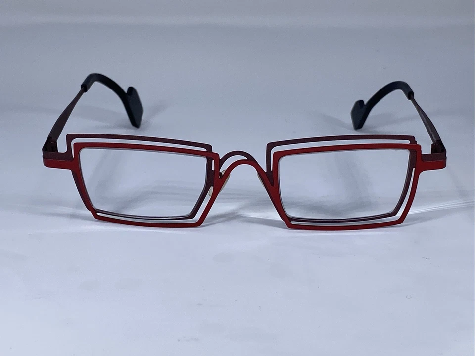 THEO BELGIUM “EYE WITNESS 221” Belgium Burgundy Red Matte Eyeglasses Frame  - Image 2 of 4