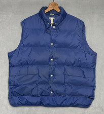 VTG LL Bean Freeport Maine Goose Down REPAIRS PAINT Puffer Vest Mens XXL Blue 2X