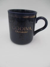 GODIVA CHOCOLATIER Ceramic COFFEE MUG Blue & Black