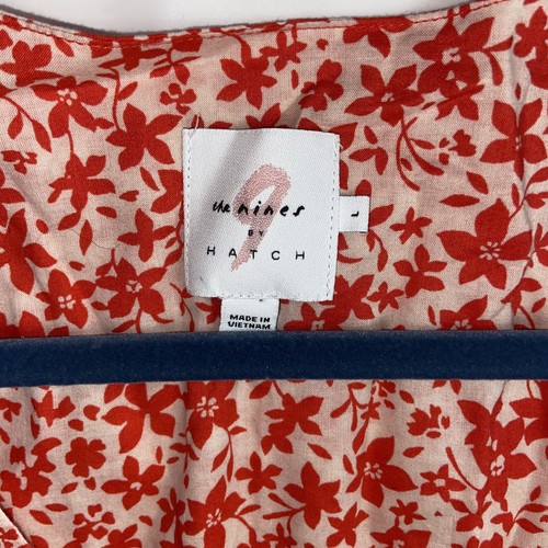 Die Neunen von Hatch rot Gr. L Blumenmuster Umstands-Midi-Kleid Freizeit Puffärmel A2 - Bild 2 von 7