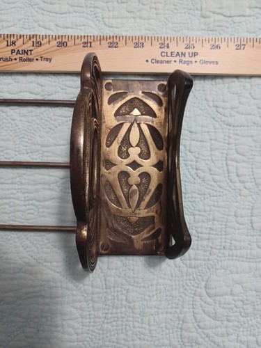 Antigua nostalgia Art Nouveau latón fundido bronce? "Estante para libros expandible 12"" 21""" - Imagen 8 de 13