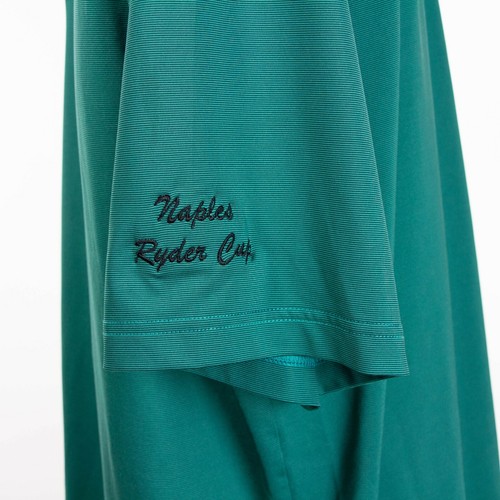 FootJoy Prodry Mens XL Green Stripe Golf Polo Shirt Polyester Naples Ryder Cup - Picture 5 of 10