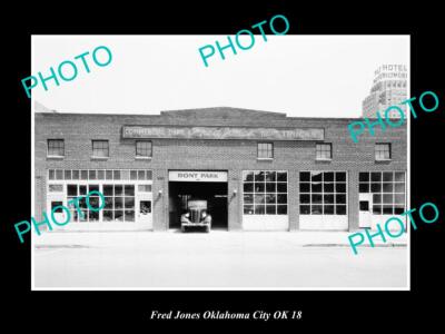 OLD POSTCARD SIZE PHOTO OKLAHOMA CITY OK USA FRED JONES FORD CAR DEALERSHIP 19