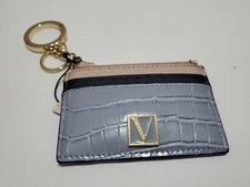 VICTORIA'S SECRET CROC LOGO CARD CASE HOLDER KEYCHAIN WALLET MULTICOLOR NEW 