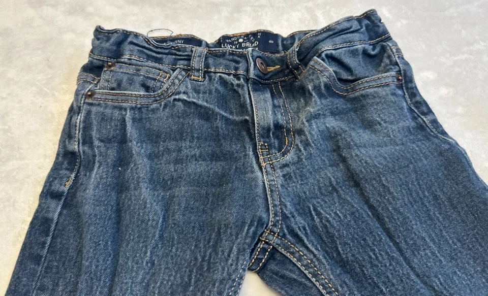 Jeans Lucky Brand Niñas 8 Azul Zoe Ajustado Cintura Ajustable Denim Desteñido Preppy Foto 3 de 4