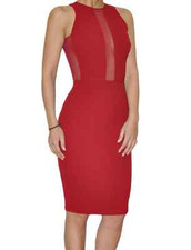 OXBLOOD RED MESH INSET MINI DRESS WITH MESH BACK AMAZING LONDON -JOHN ZACK 