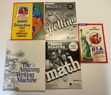 5 Vintage Software Manuals, Carmen Sandiego, Math Bblaster, Spell It 3, More