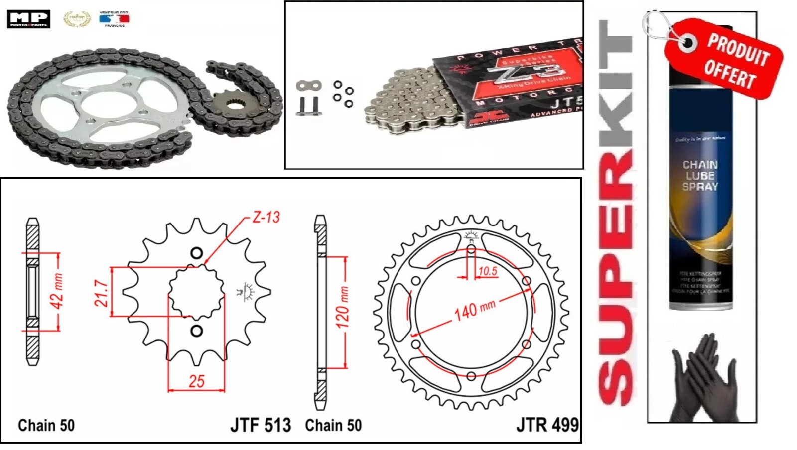 Kit chaîne Suzuki TL 1000 S pour balades sportives et longs trajets