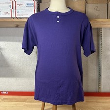 Vtg Russell Athletic Nublend Henley Collar T Shirt Men  s L Large Purple