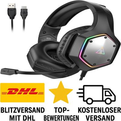 EKSA E1000V2 Gaming Headset   7.1 Surround, RGB & Mikrofon für PC/PS5/PS4