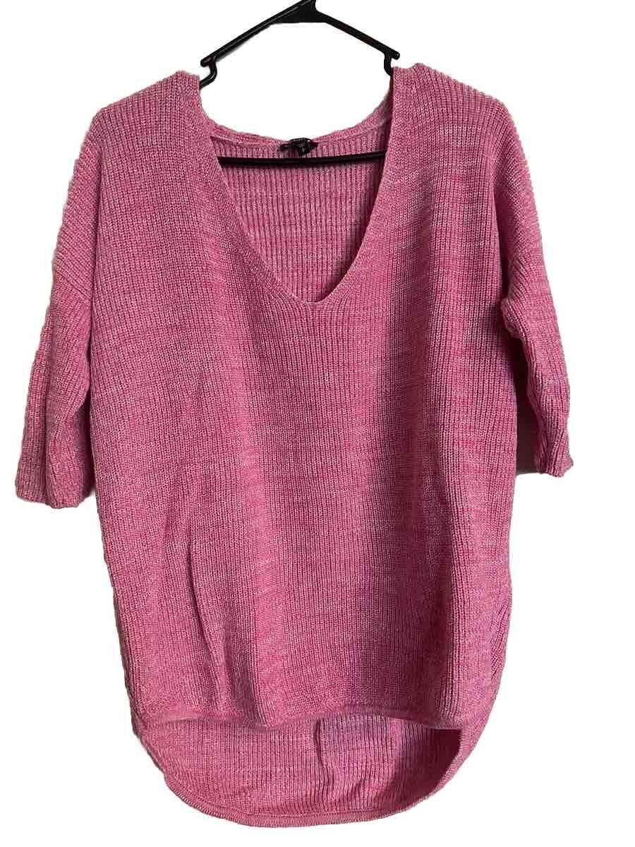 Oversized Sweater Express Pink Sweater Light Pink V-Neck Sweater