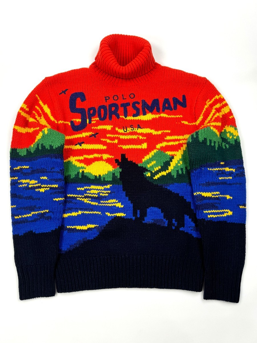 NWT POLO RALPH LAUREN POLO SPORTSMAN WOLF HOWL TURTLENECK NOCKNECK