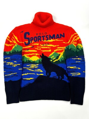 NWT POLO RALPH LAUREN POLO SPORTSMAN WOLF HOWL TURTLENECK MOCKNECK