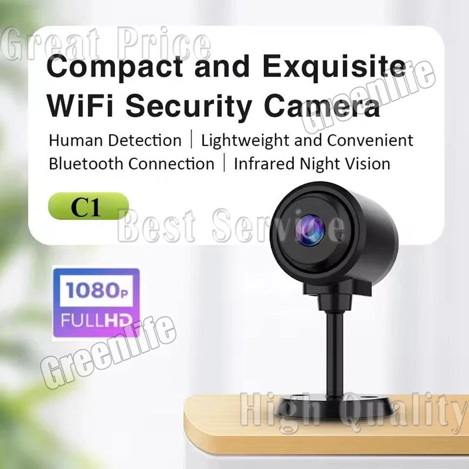 HD Mini WiFi Bluetooty Caméra Chargeur USB Sécurité Détection de Mouvement Vision Nocturne - Photo 2/4