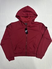 New bebe Scuba Embellished Zip Up Hoodie 106289 Jester Red - Women  s Medium