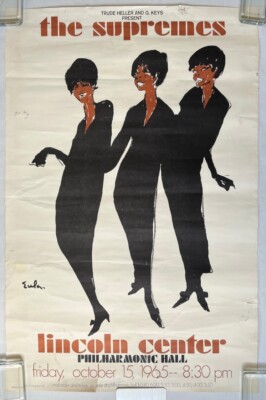 THE SUPREMES Lincoln Center NYC October 1965 US ORG Concert POSTER