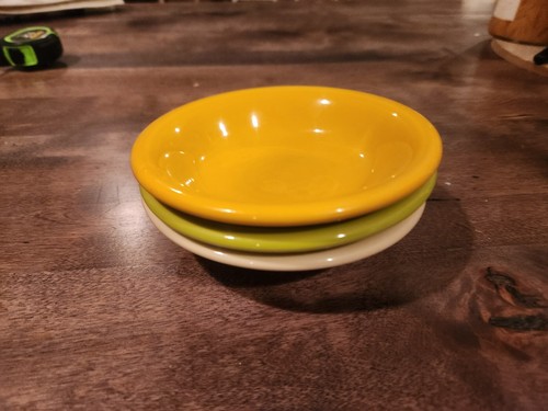Lot of 3 Fiesta Bowl Small Fruit Berry Dessert Fiestaware 5.5" Lime Golden Ivory - Picture 8 of 9