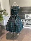 Lindy Bop Audrey Navy & Green Tartan Vintage Style Dress