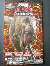 Jurassic World Over 150 Stickers Puffy,Glitter,Foil,Glossy Sticker Book New 