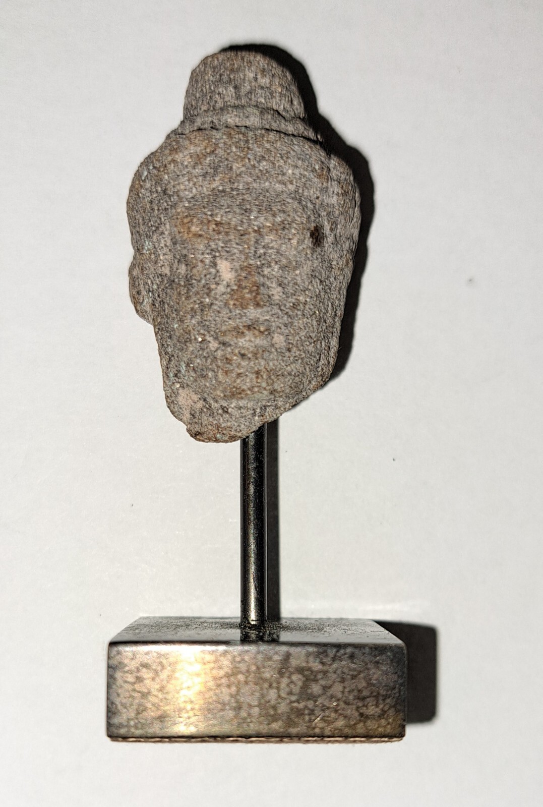 11th/12th C. Angkor Wat Cambodian Stone Sculpture Deity Head