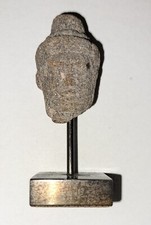 11th/12th C. Angkor Wat Cambodian Stone Sculpture Deity Head