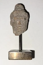 11th/12th C. Angkor Wat Cambodian Stone Sculpture Deity Head