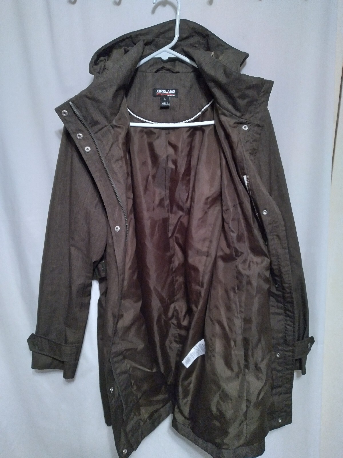 Kirkland Signature Costco Rain Trench Coat Dark Gray … Gem