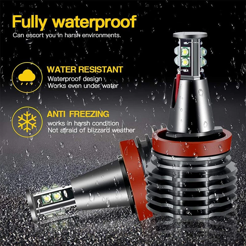 Luz de pie LED H8 Angel Eyes 120W para BMW E60 E61 E71 E70 E82 E90 E91 E92 X5 X6 - Imagen 2 de 4