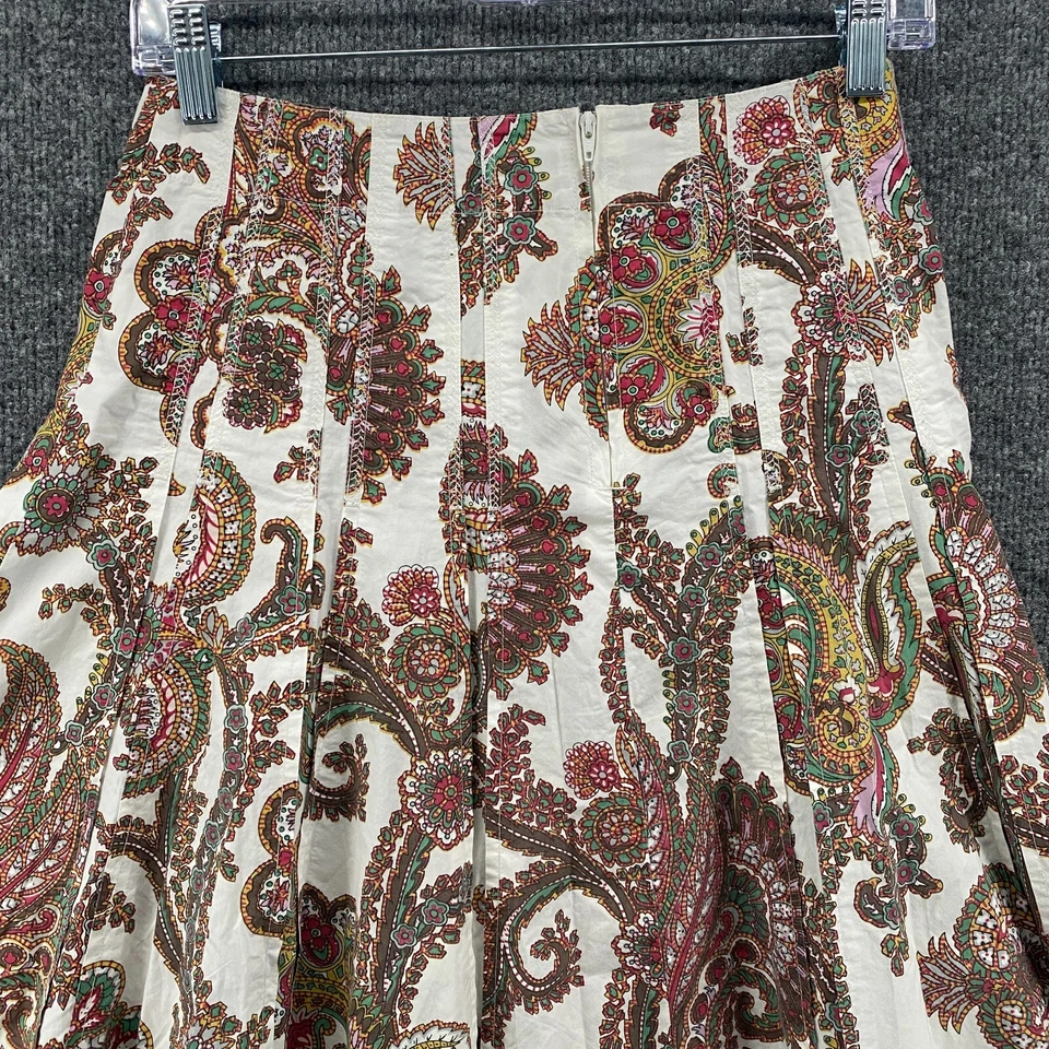 Cabi Skirt Womens 4 Paisley Front Button Mid Rise Flare Flowy Gypsie Hippie Boho - Image 4 of 4
