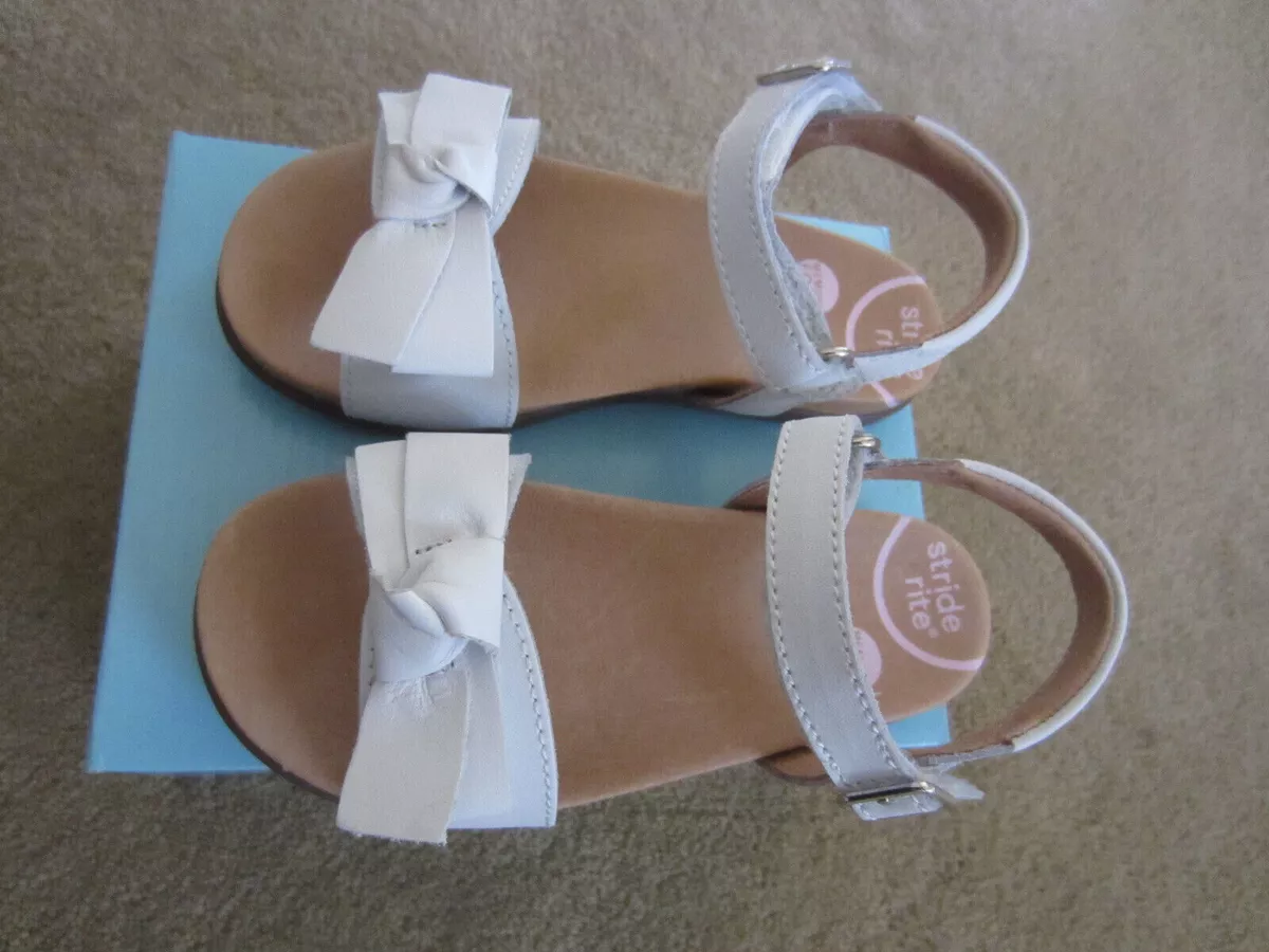 Stride Rite Girls Savannah Flat Rubber Sole Leather Sandals Size10M NIB 50