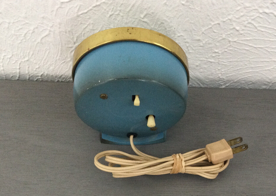Vintage Westclox Big Ben Dialite Electric Alarm Clock Blue Gold Mid Century