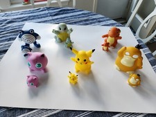 VTG 1999 12 pc set Nintendo Pokemon Vinyl Playfully Yours 2.5" 6" Bath Toys