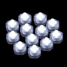 QTY 12 WHITE LED Submersible Underwater Tea lights TeaLight Flameless US Shipper