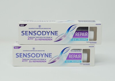 2x 75 ml Sensodyne Clinical Repair 5% Novamin NEU Zahnpasta Zahncreme repariert