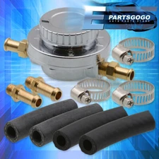 Universal Silver Fuel Pressure Regulator Adjustable Kit For Carburetor Engine