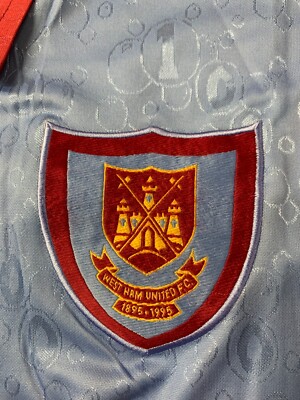 WEST HAM UNITED 1995/1997 FOOTBALL L/S SHIRT JERSEY AWAY PONY