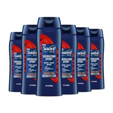 Suave Men Energizing Sport Body and Face Wash Pack of 6 Fresh Scent 1 Fl Oz