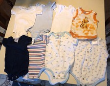 Lot 8 Newborn Gerber Child Of Mine Short Sleeve Onesies
