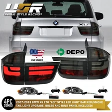 LCI Facelift Style Light Bar LED Smoke Tail Light Full Set For 07-13 BMW E70 X5