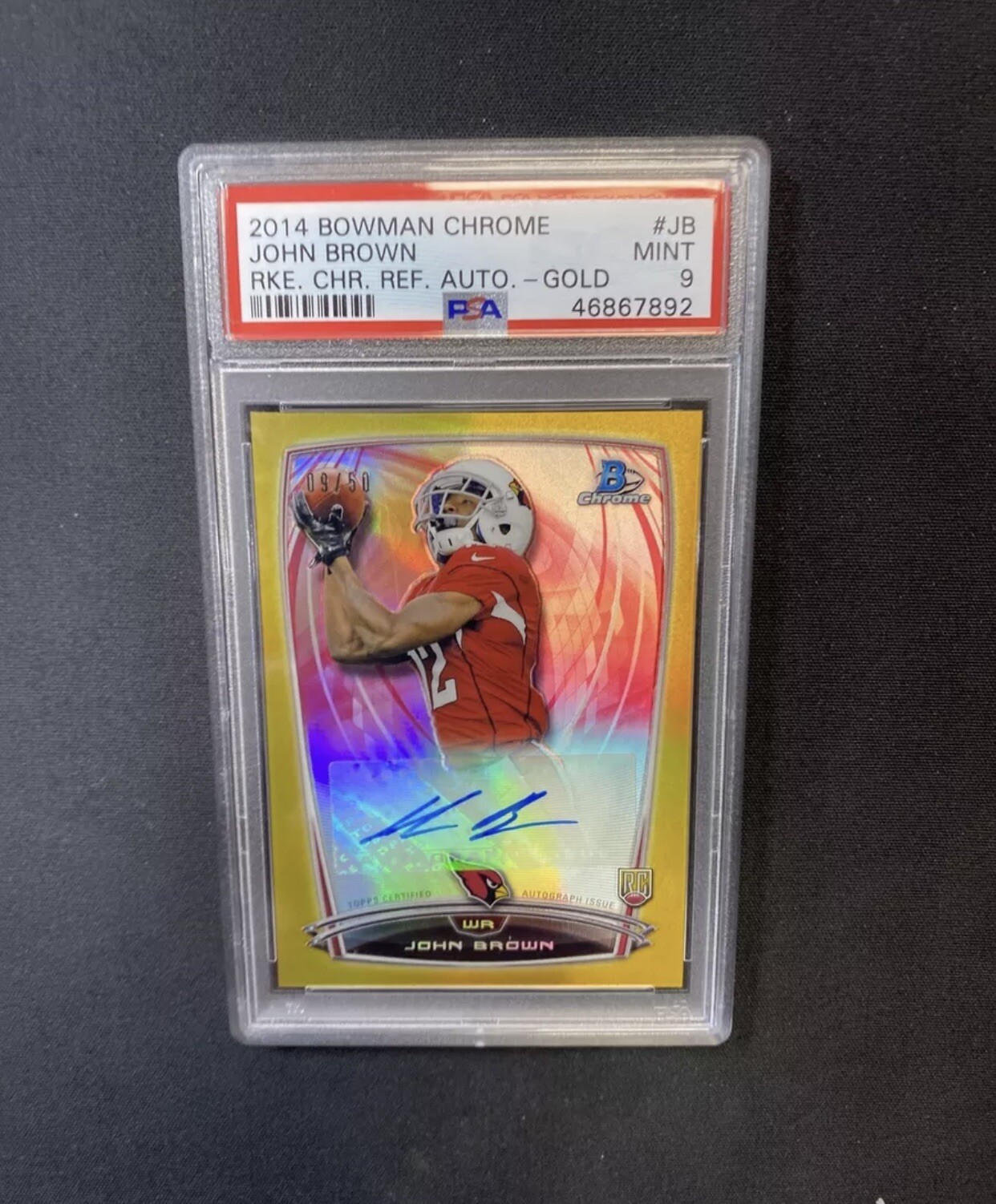 John Brown Bowman Chrome Rookie Chrome Refractor Autographs #JB Gold