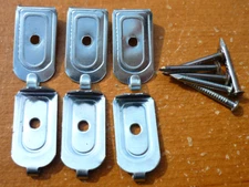 (3 PAIRS) Spring Sash Rod Mounting Brackets Hangers + Nails - New/Open Box