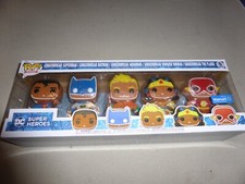 NEW POP SUPER HEROES GINGERBREAD FIGURE SET SUPERMAN BATMAN FUNKO NIB 5 PACK DC
