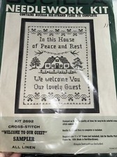 Vintage Bucilla Needlework Kit-cross Stitch Welcome To Our Guest Sampler 2692