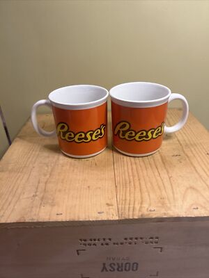 Hershey Reese's Gift Set 2 Ceramic Mugs Chocolate Peanut Butter Cup Mugs  VGC | eBay